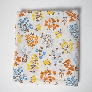 Vintage Sears & Roebuck Floral Retro Flowers Percale Full Flat Sheet